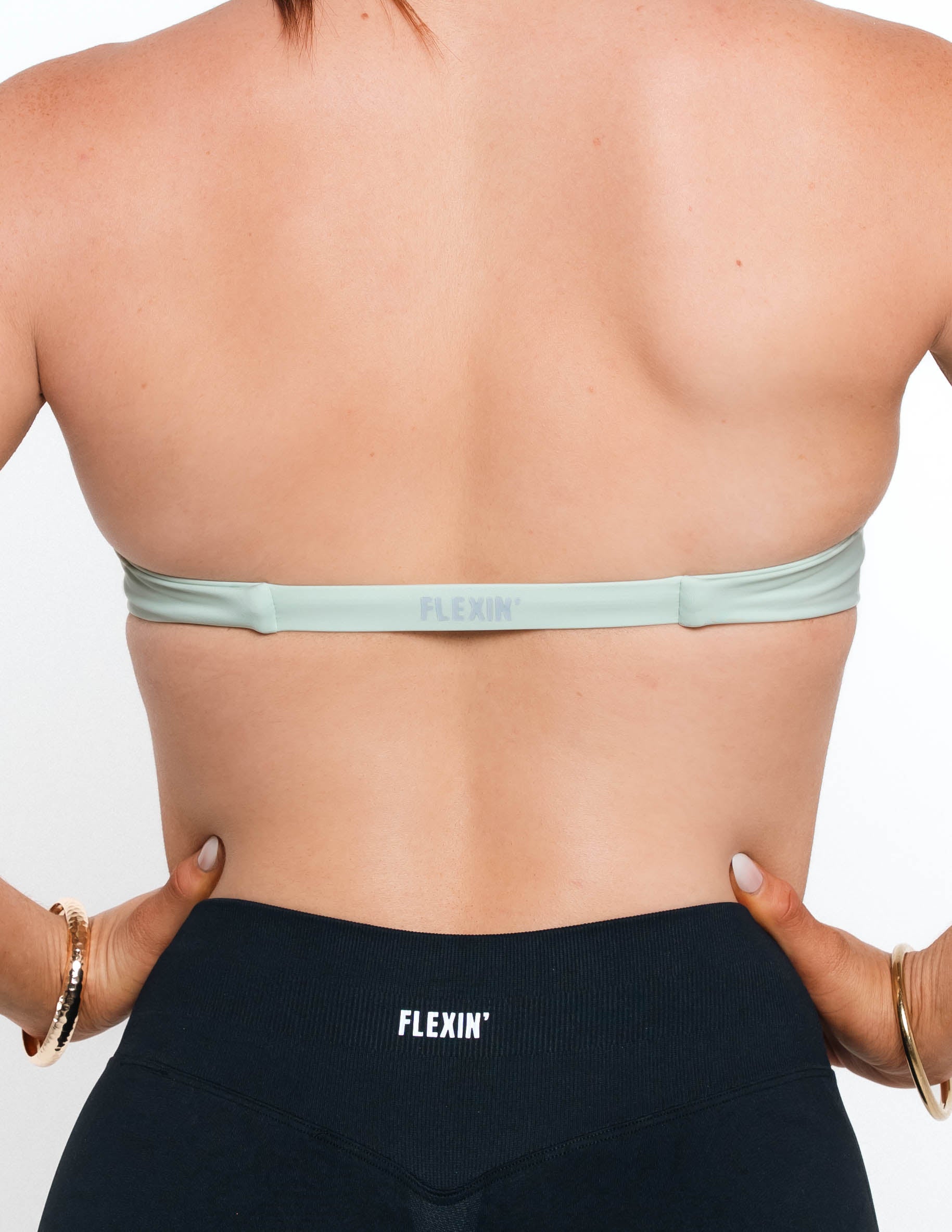 MINI TWIST HALTER BRA - PISTACHIO