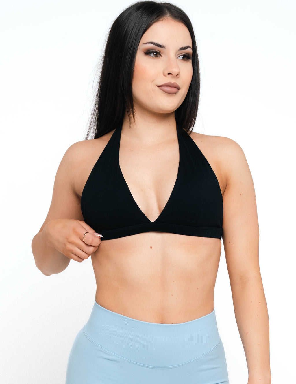 EMPRESS HALTER BRA - BLACK
