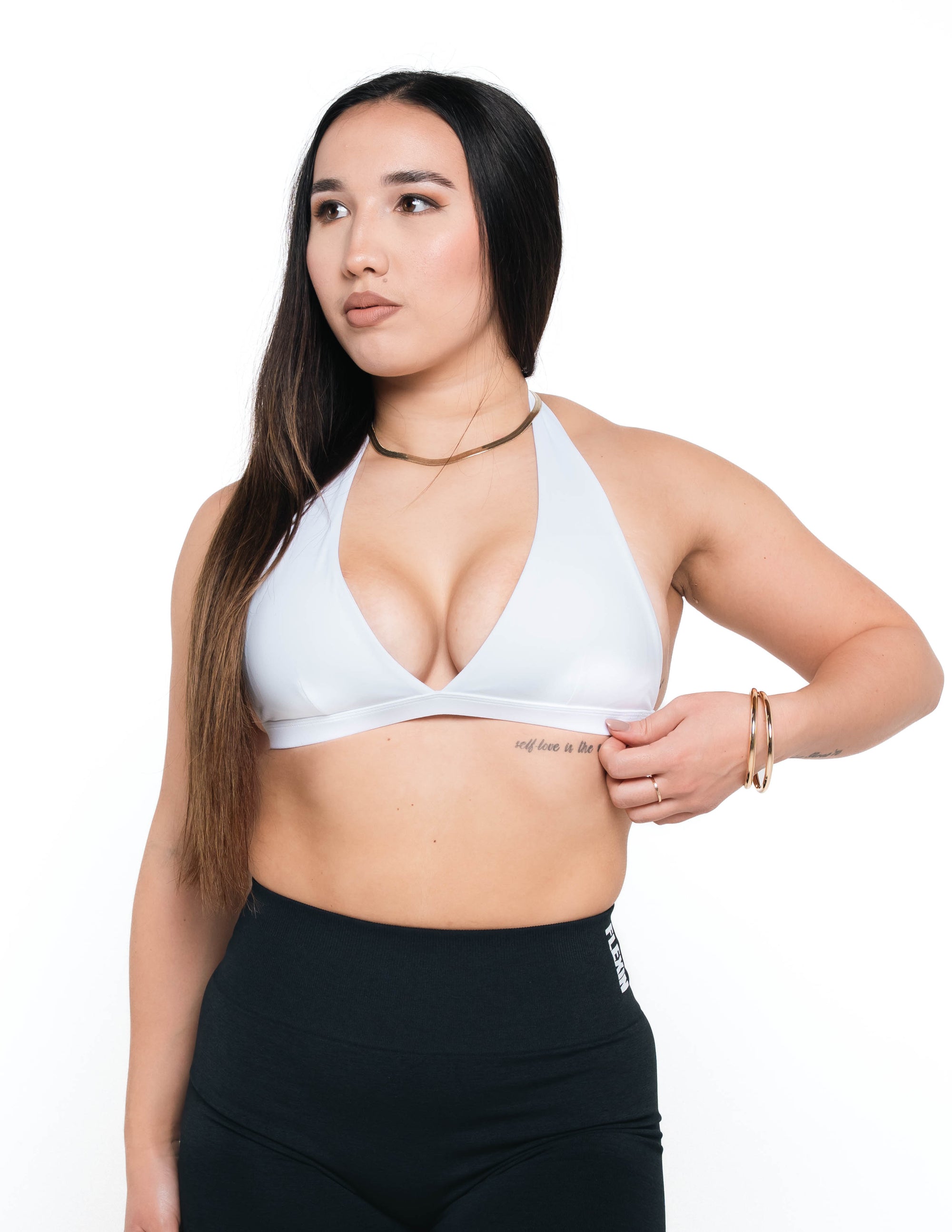 EMPRESS HALTER BRA - WHITE