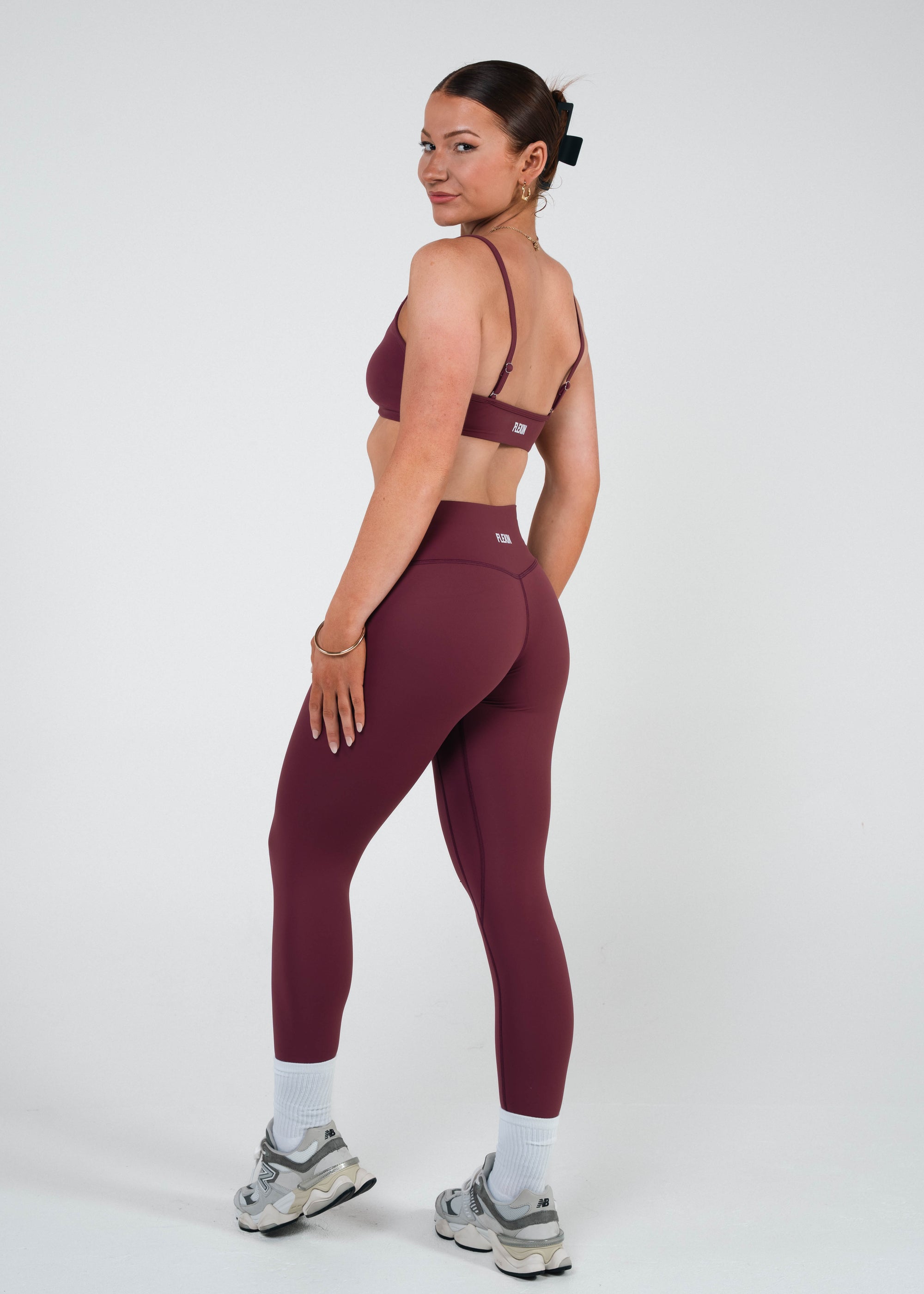 LAUREN WRAP WAIST LEGGINGS - CHERRY COLA