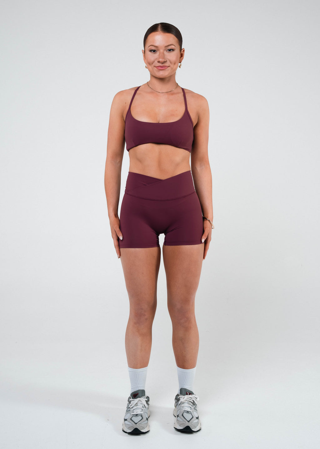 LAUREN WRAP SHORTS - CHERRY COLA