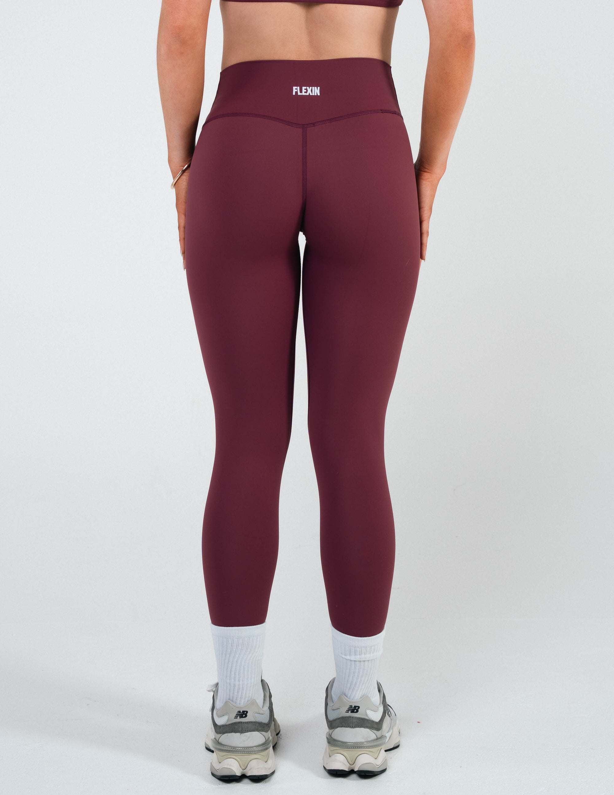 LAUREN WRAP WAIST LEGGINGS - CHERRY COLA